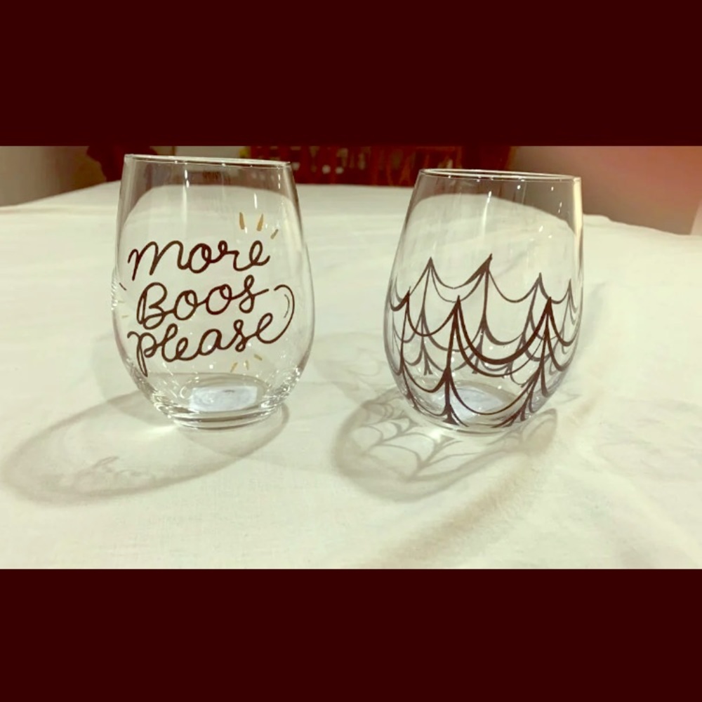 Halloween Wine Glasses More Boos Please (2)